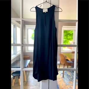 3.1 PHILLIP LIM DRESS. size 2. black. slit opening at chest. airy.